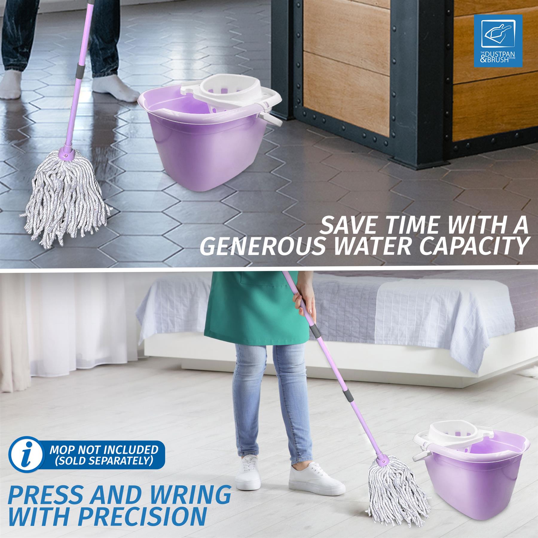 Lilac Mop Bucket with Wringer | 13L Cleaning Bucket