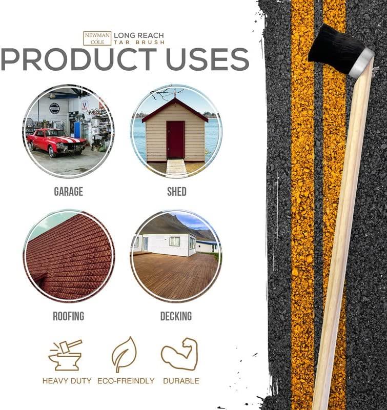 Long Handled Tar Brush | Soft Bristle Cleaning Brush