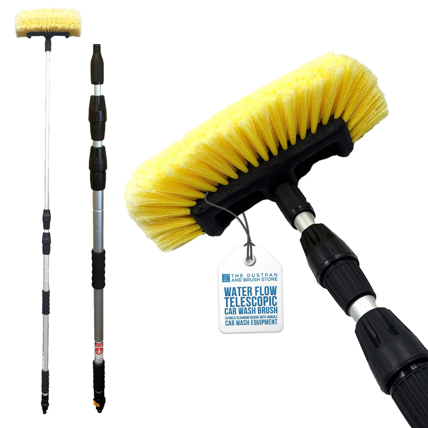 Water Flow Car Wash Brush | Telescopic 3 Section Wash Brush