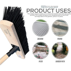 18" Newman & Cole Stiff PVC Broom with Screw Fit Wooden Handle