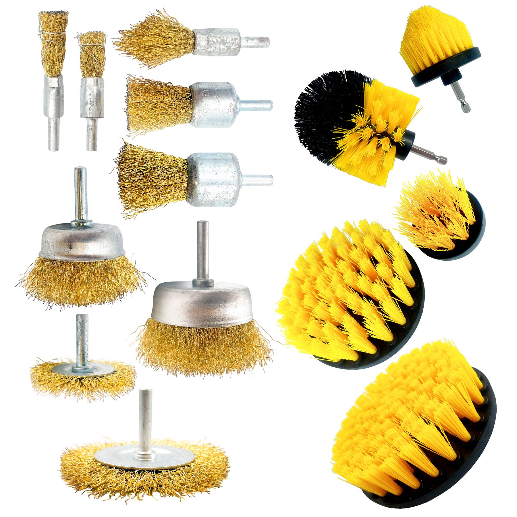 Drill Brush Set | 14 Piece Plastic & Wire Cleaning Attachments