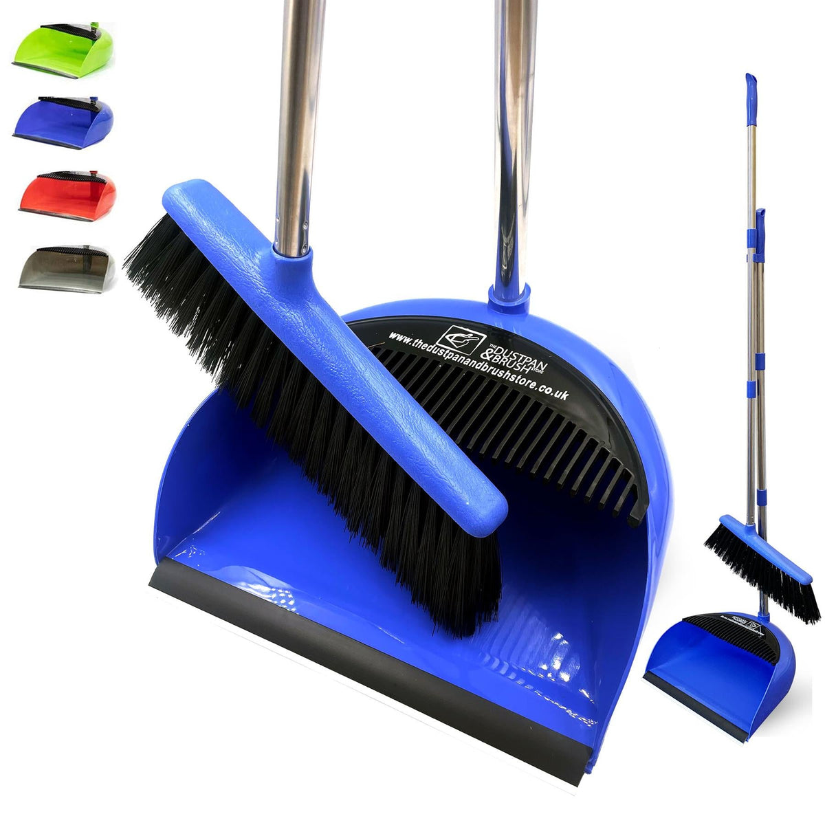 Long Handled Dustpan and Brush Set with Multi-Section Handle