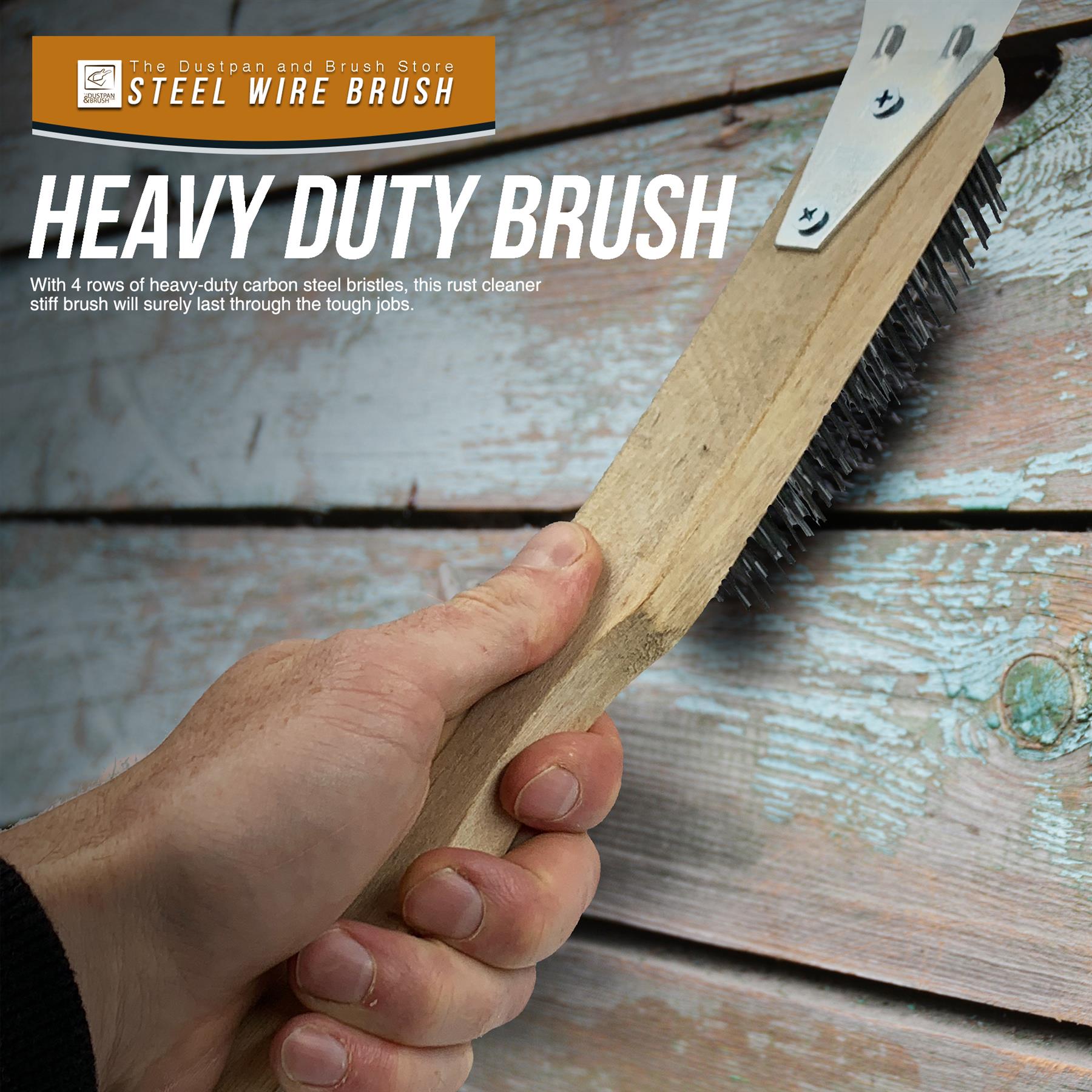 Wooden Wire Brush with Scraper | Single & Pack of 3