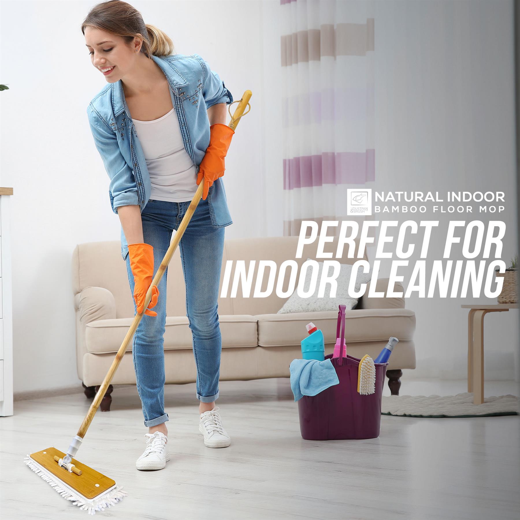 Bamboo Microfibre Floor Mop with Washable Pad