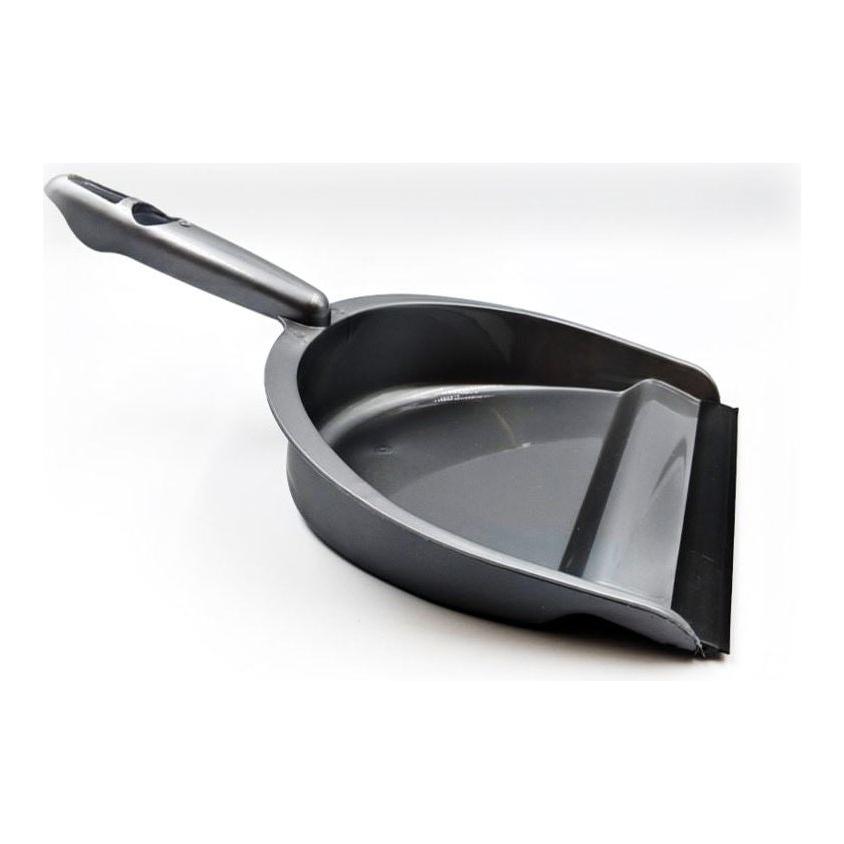 Plastic Dustpan Only with Rubber Lip | Value Silver Dustpan