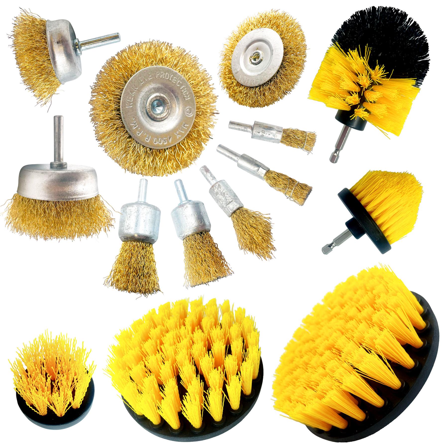 Drill Brush Set | 14 Piece Plastic & Wire Cleaning Attachments