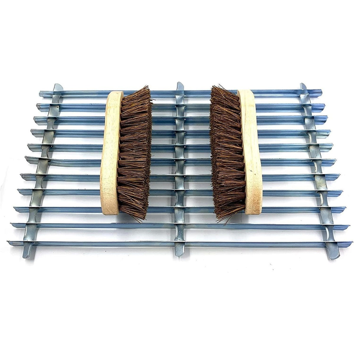 Newman and Cole Galvanised Boot Mat Scraper with 2 Brushes