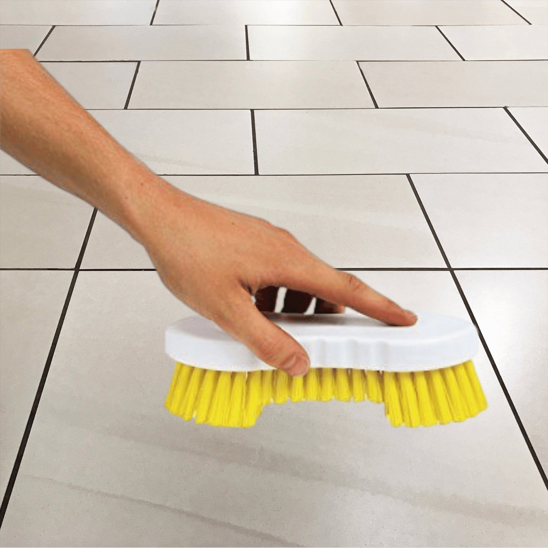 Yellow Double Winged Scrubbing Brush | Heavy Duty Floor Brush