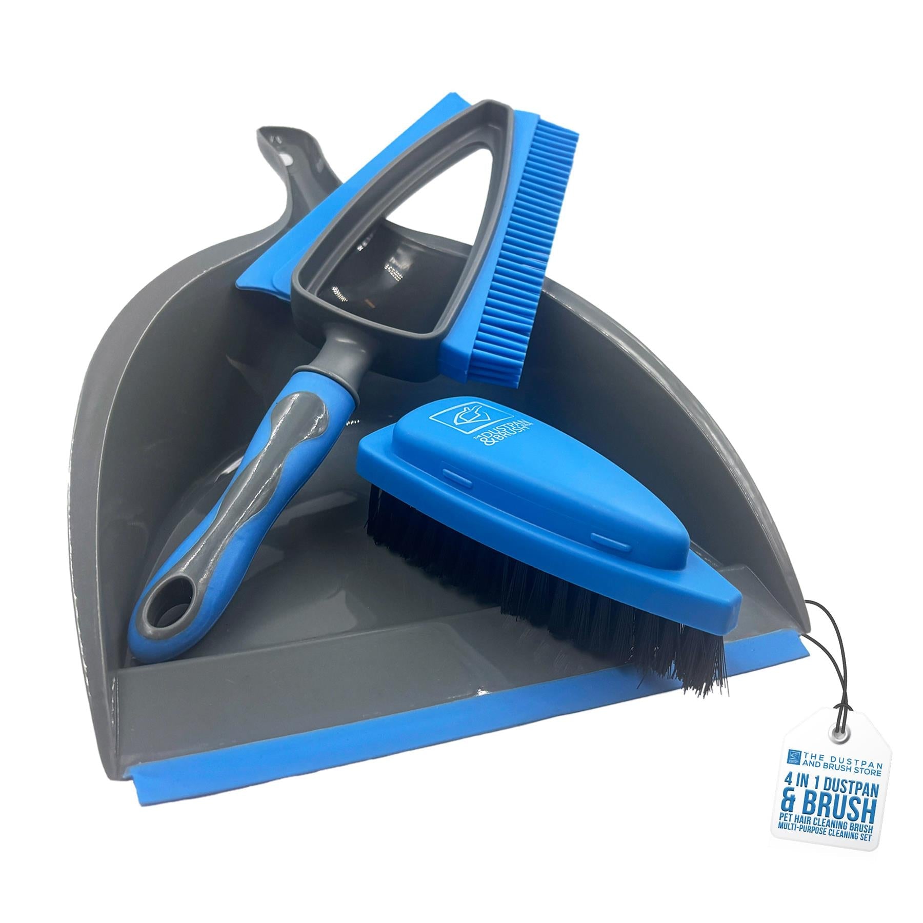 4 in 1 Rubber Dustpan and Brush Set for Pet Hair