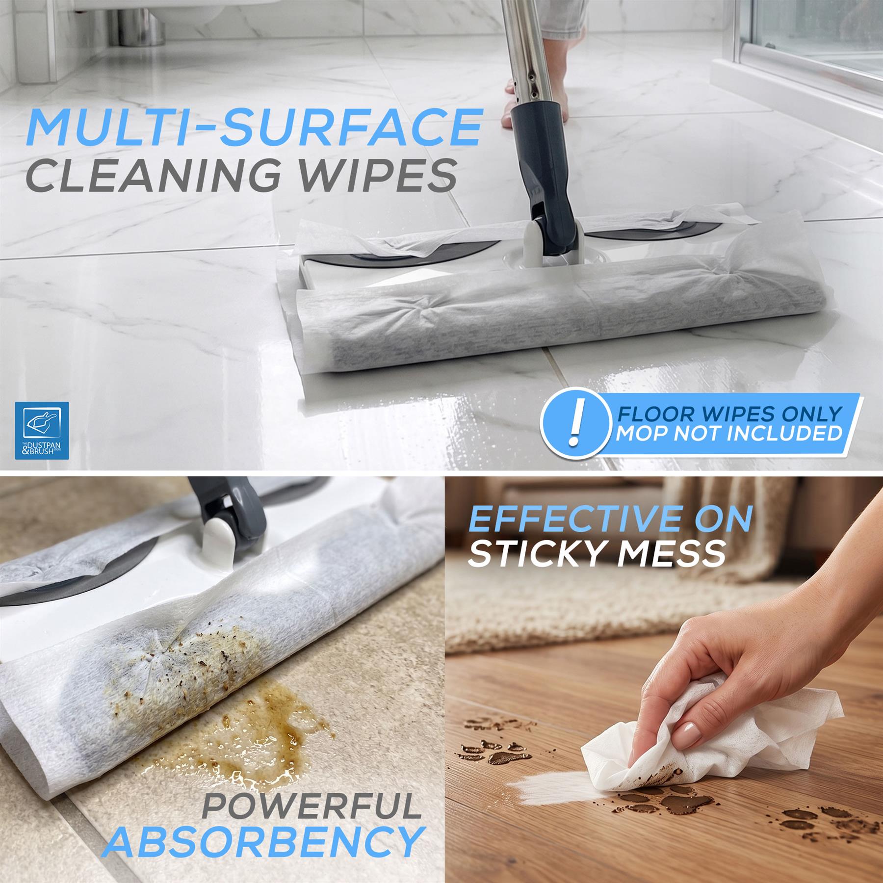 Wet Floor Cleaning Wipes – Disposable Multi-Surface Wipes