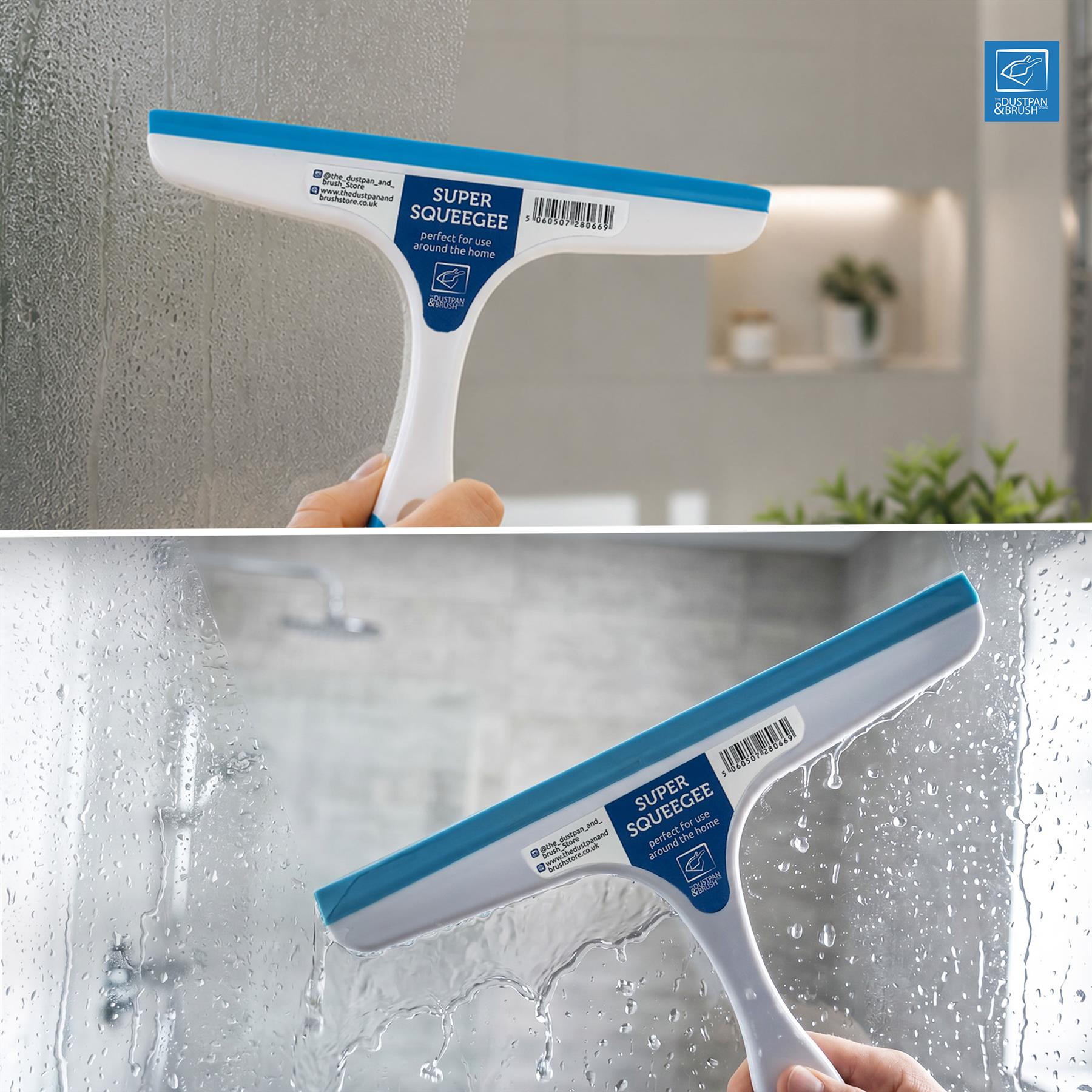 Window & Shower Squeegee Pack of 2 – Blue & White