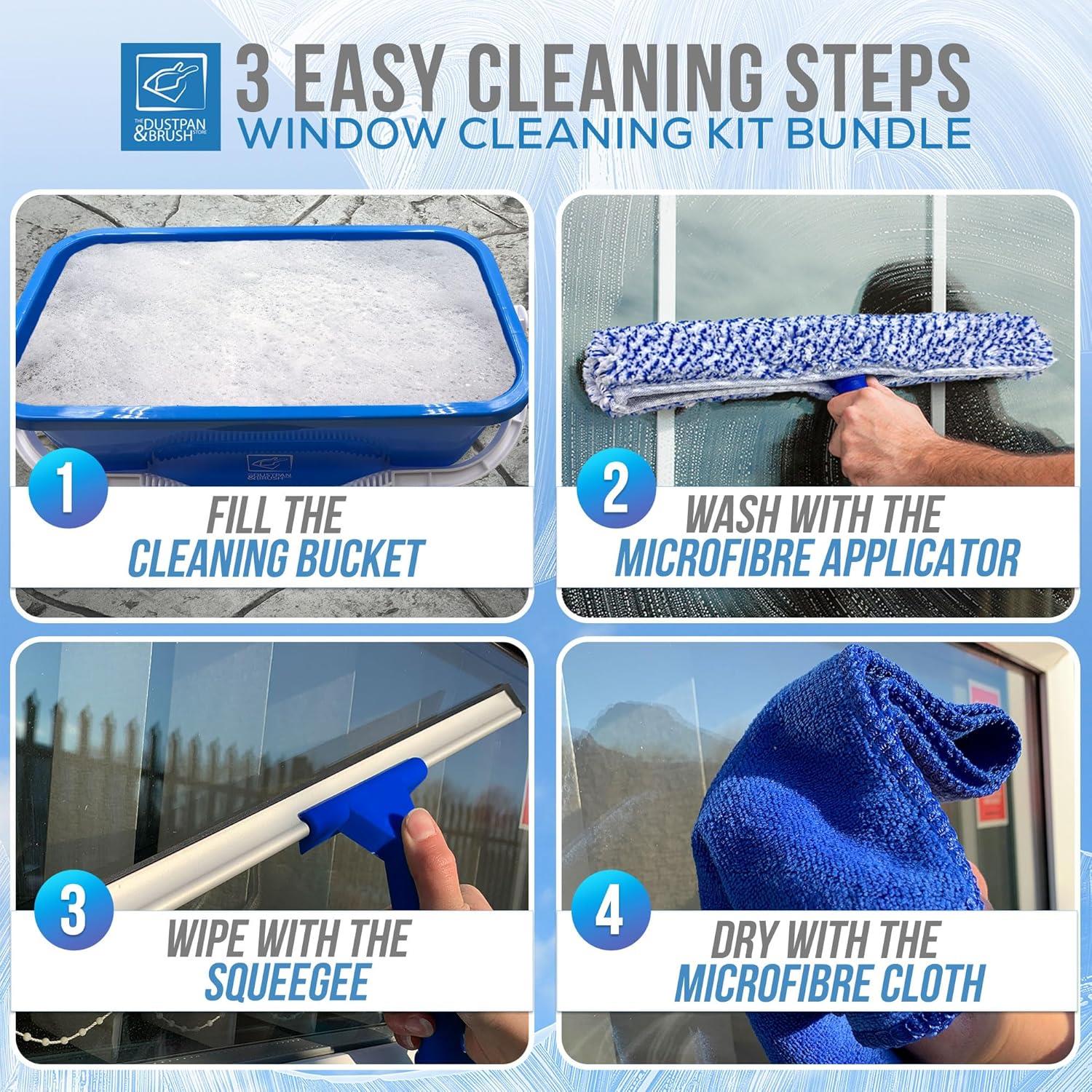 Window Cleaning Kit – Squeegee, Applicator & 42cm Bucket Set