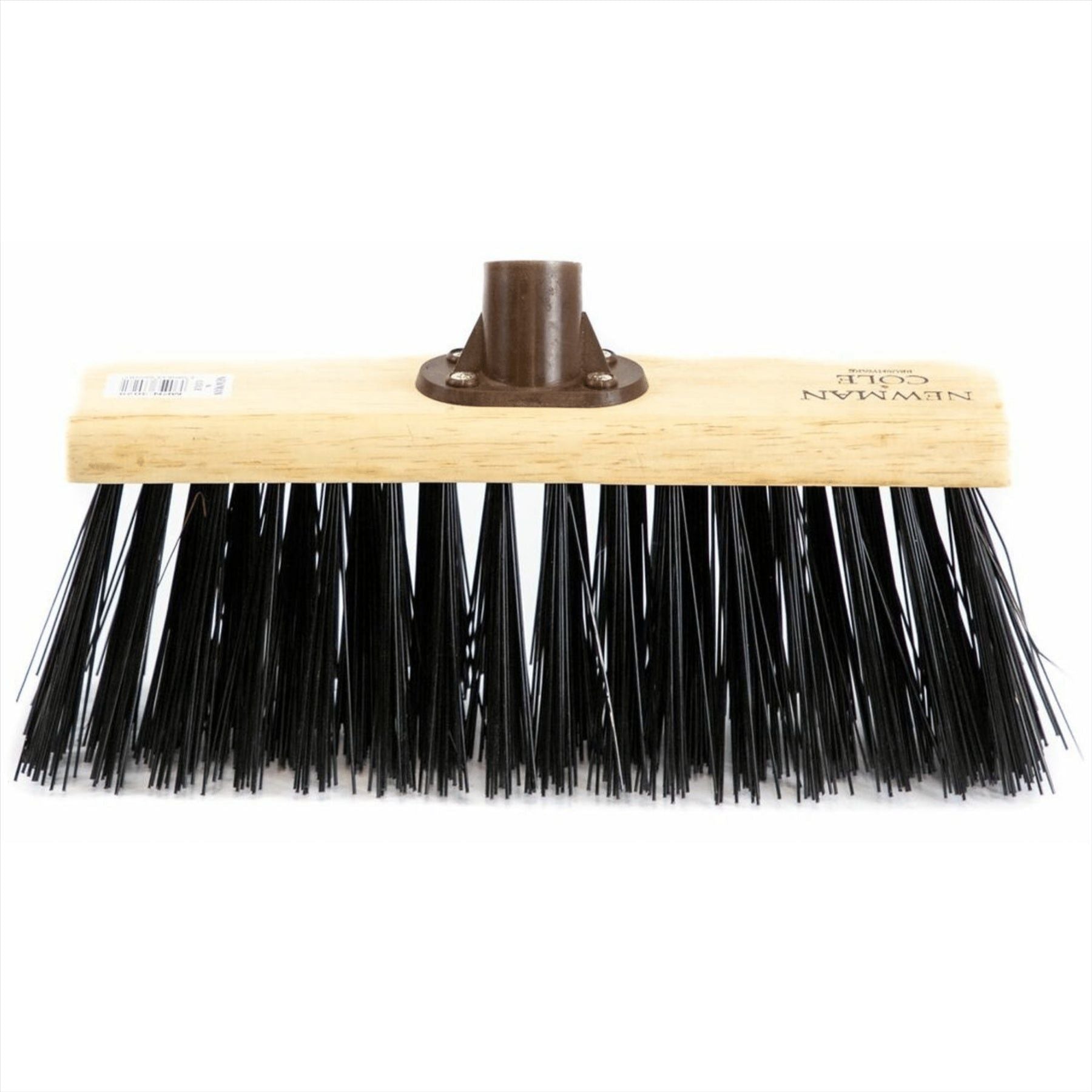 13" Newman & Cole Stiff PVC Flat Broom with Handle | Outdoor Sweeper