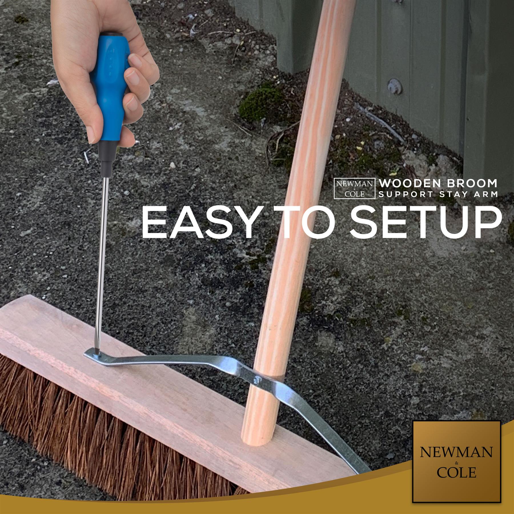 Metal Broom Support Stay Bracket Arm for Platform Brooms – 35cm