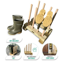 Wooden Welly Boot Stand | Holds 4 Pairs of Wellington Boots