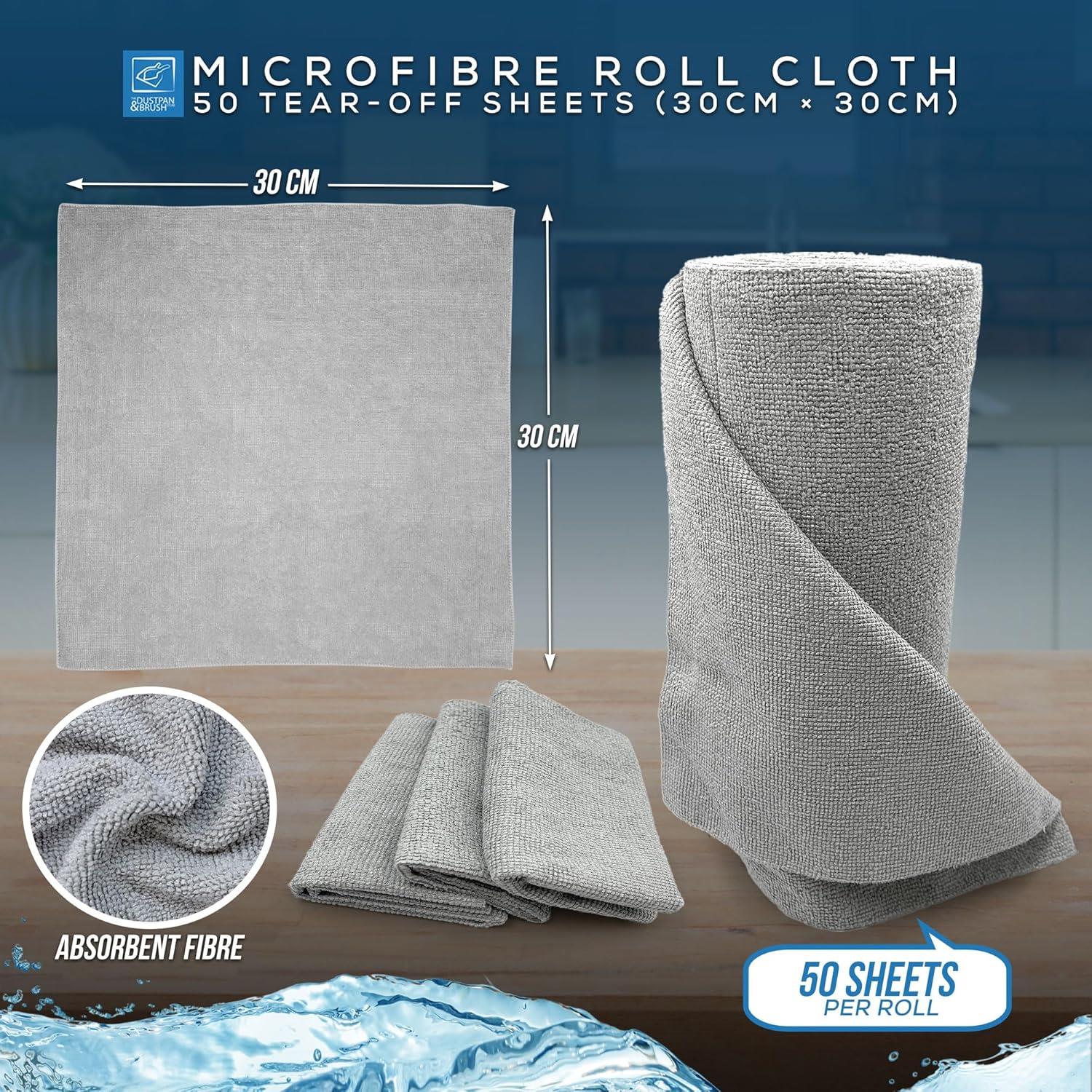 Microfibre Roll Cloth 50 Sheets | Tear Away Cleaning Cloths