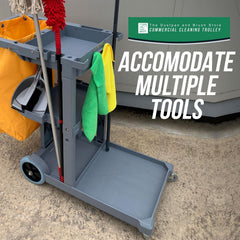 3 Tier Janitor Cleaning Cart Trolley with Waste Bag