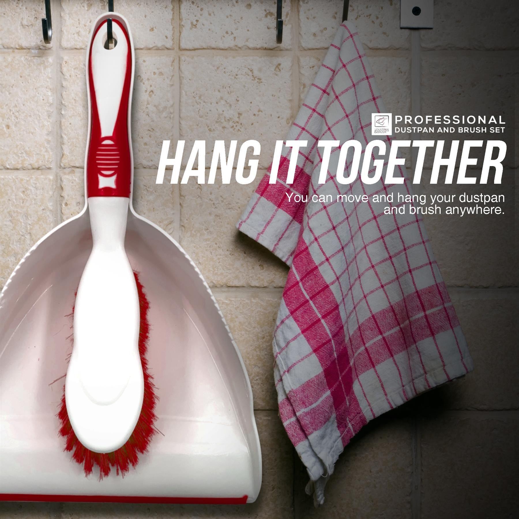 Deluxe Red Dustpan and Brush Set
