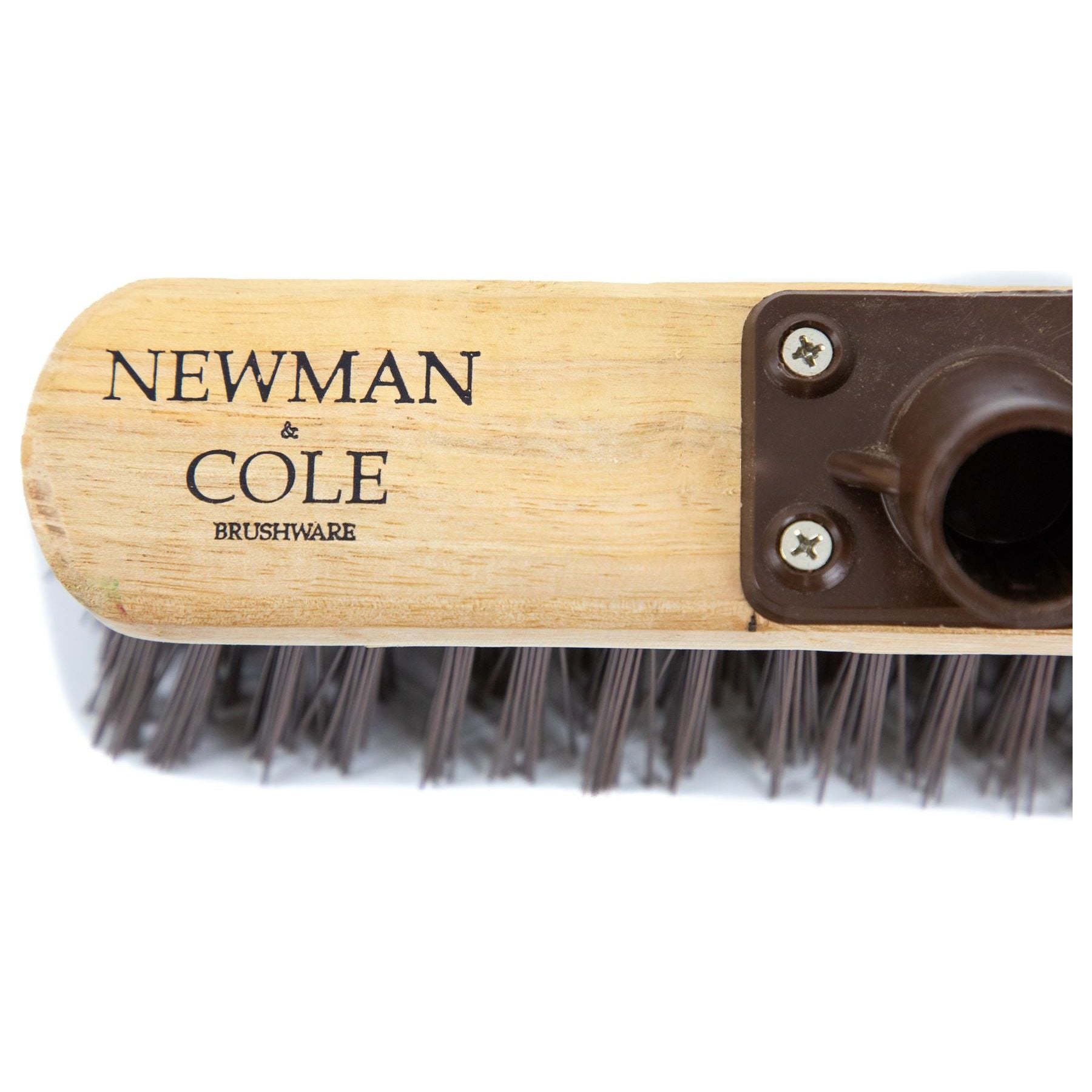 Newman and Cole 12" Stiff Synthetic Broom Head with Plastic Bracket