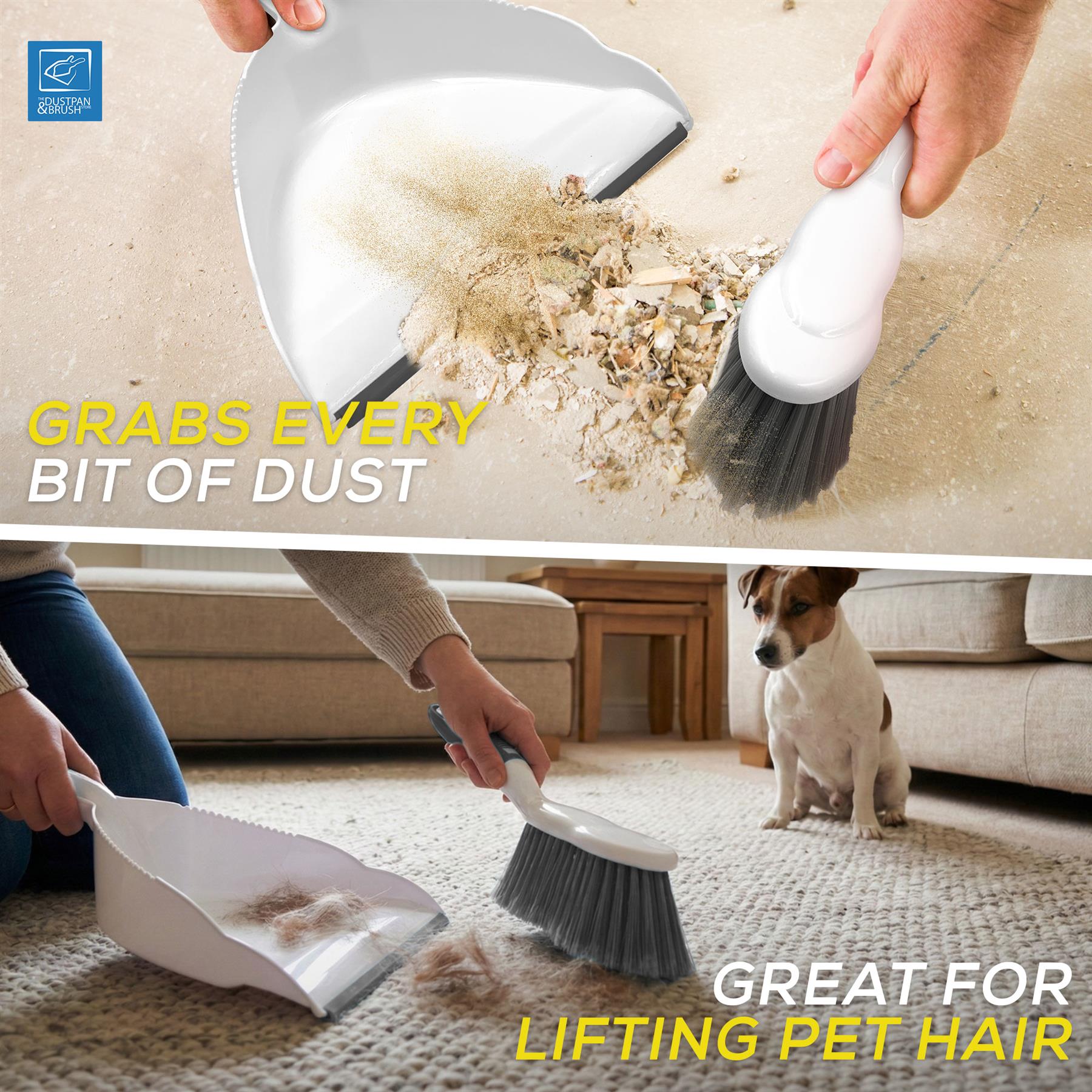 Deluxe Dustpan and Brush Set - Grey