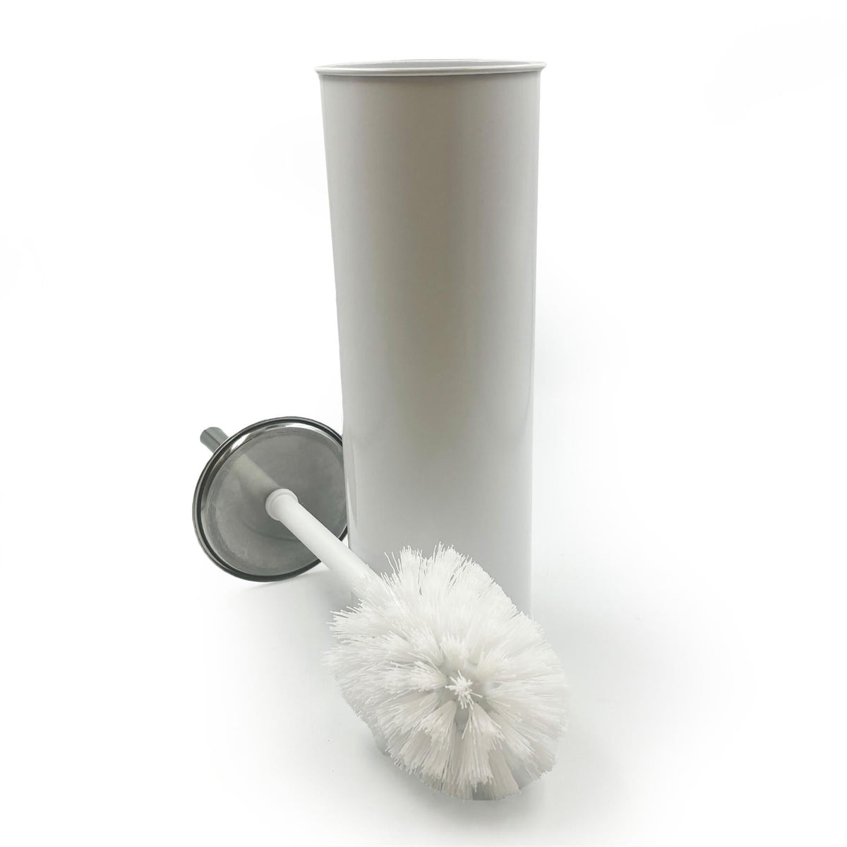 White Toilet Brush and Holder Set for Bathrooms