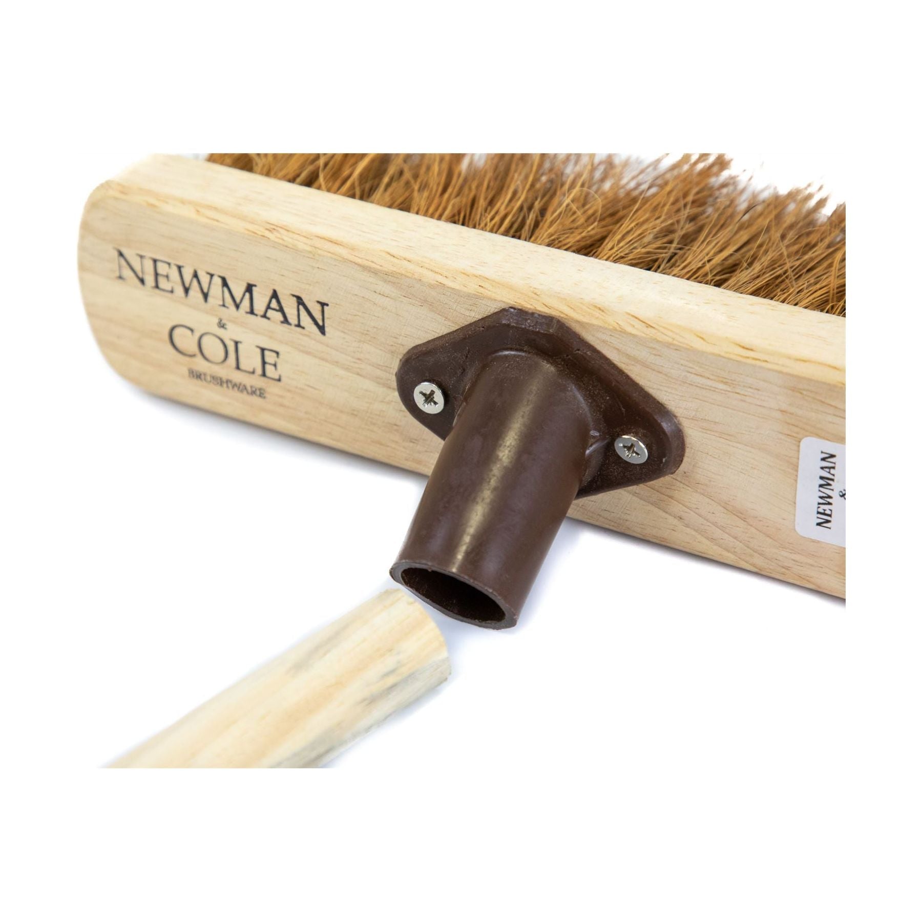 10" Newman & Cole Soft Coco Broom with wooden handle | Natural Bristle