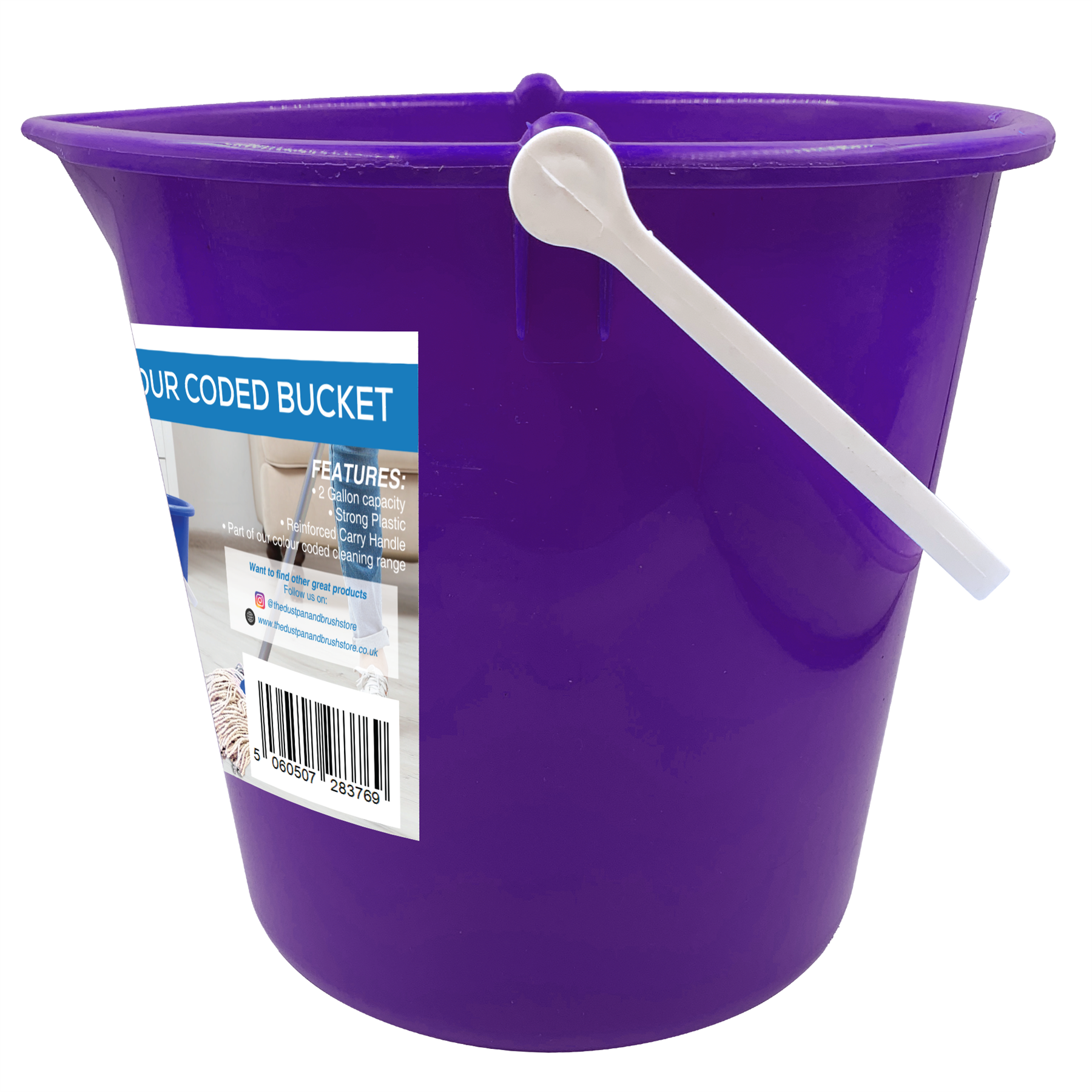 Purple 10L Colour Coded Cleaning Bucket with Spout