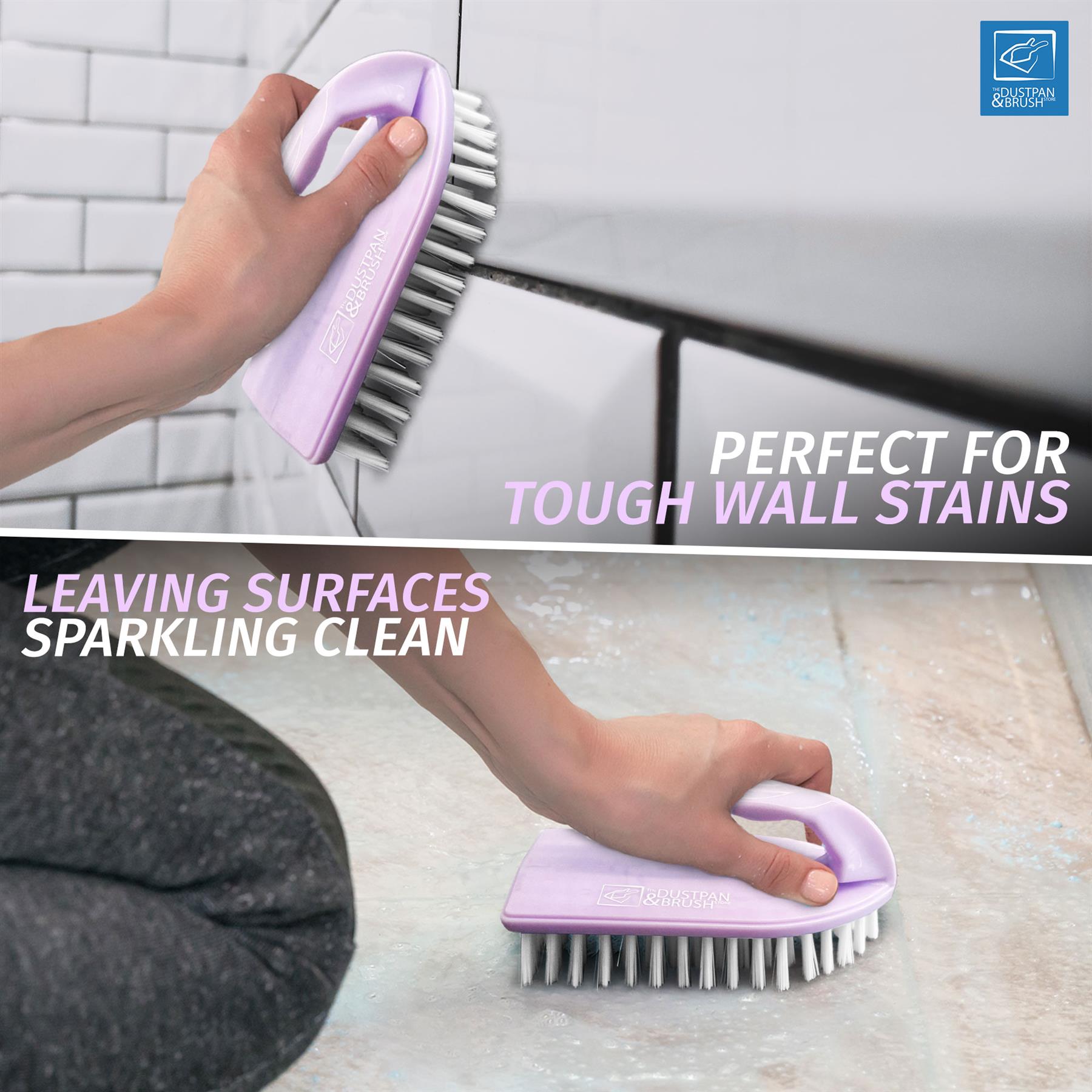 Lilac Iron Scrubbing Brush with Stiff Bristles