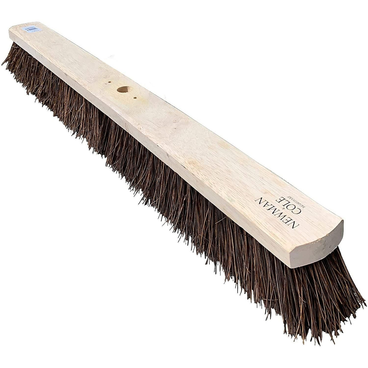 36" Newman and Cole Large Stiff Natural Bassine Broom Head with Hole