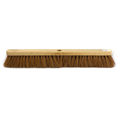 18" Newman and Cole Natural Soft Coco Broom Head with Hole and Wooden Handle