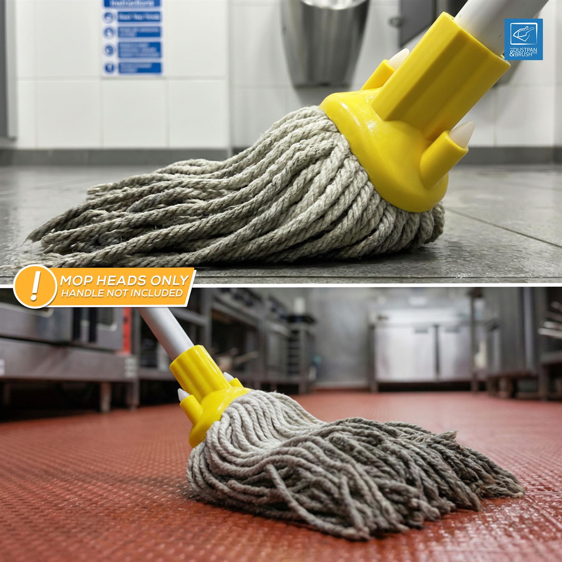 Yellow Colour Coded Cotton Mop Heads 12PY Pack of 5
