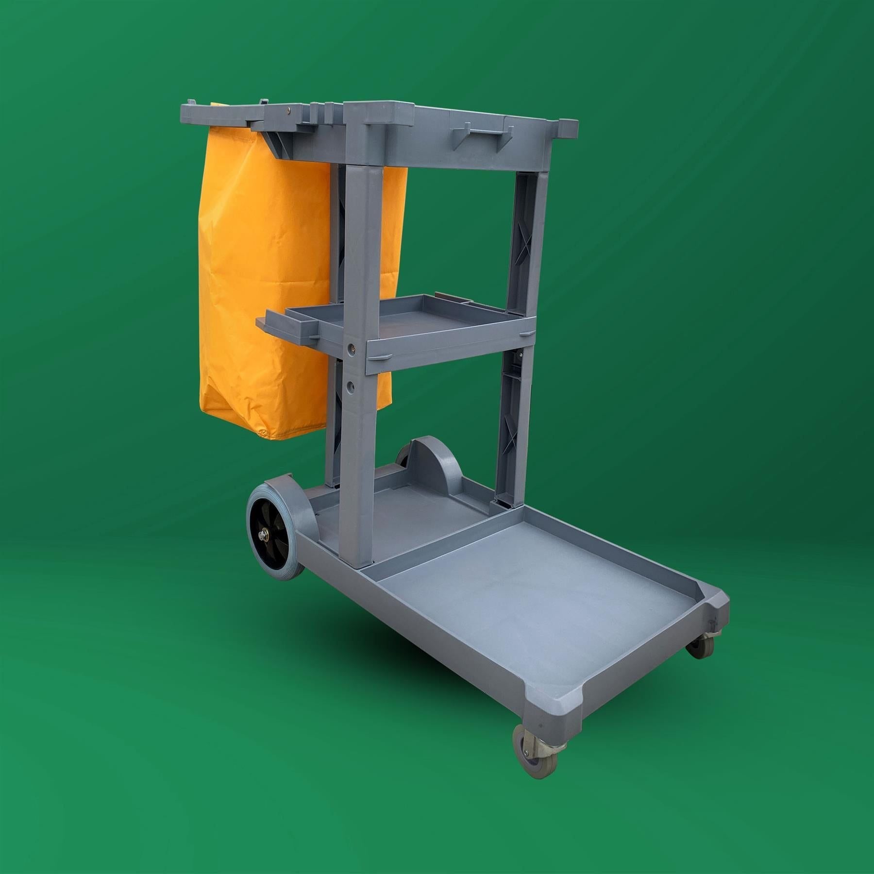 3 Tier Janitor Cleaning Cart Trolley with Waste Bag