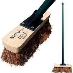 10" Newman & Cole Soft Coco Broom with Green Metal Handle