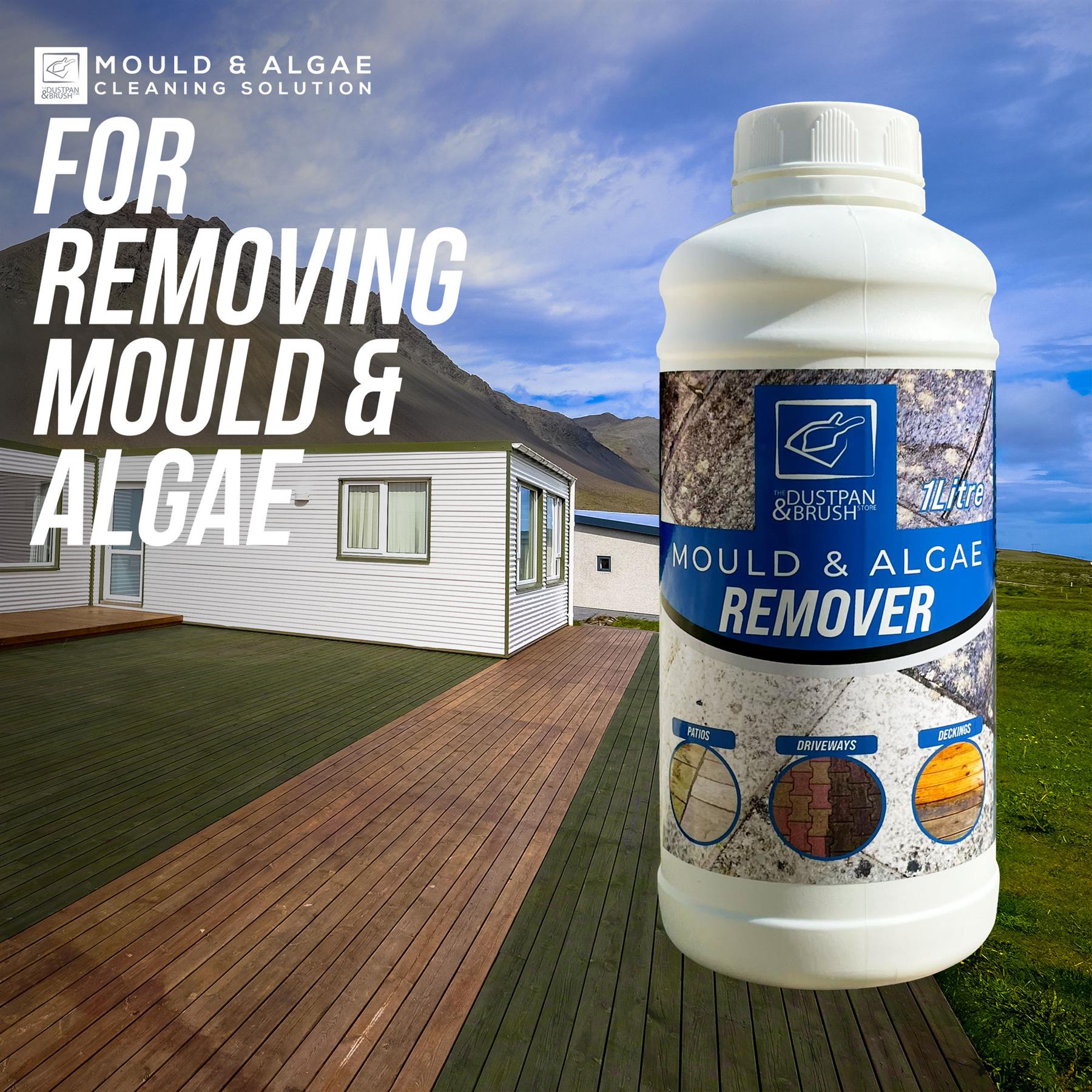 Patio Cleaner 1 Litre – Moss & Algae Remover for Patios, Driveways & Stone