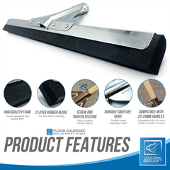 18" Black Foam Floor Squeegee Blade