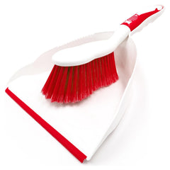 Deluxe Red Dustpan and Brush Set