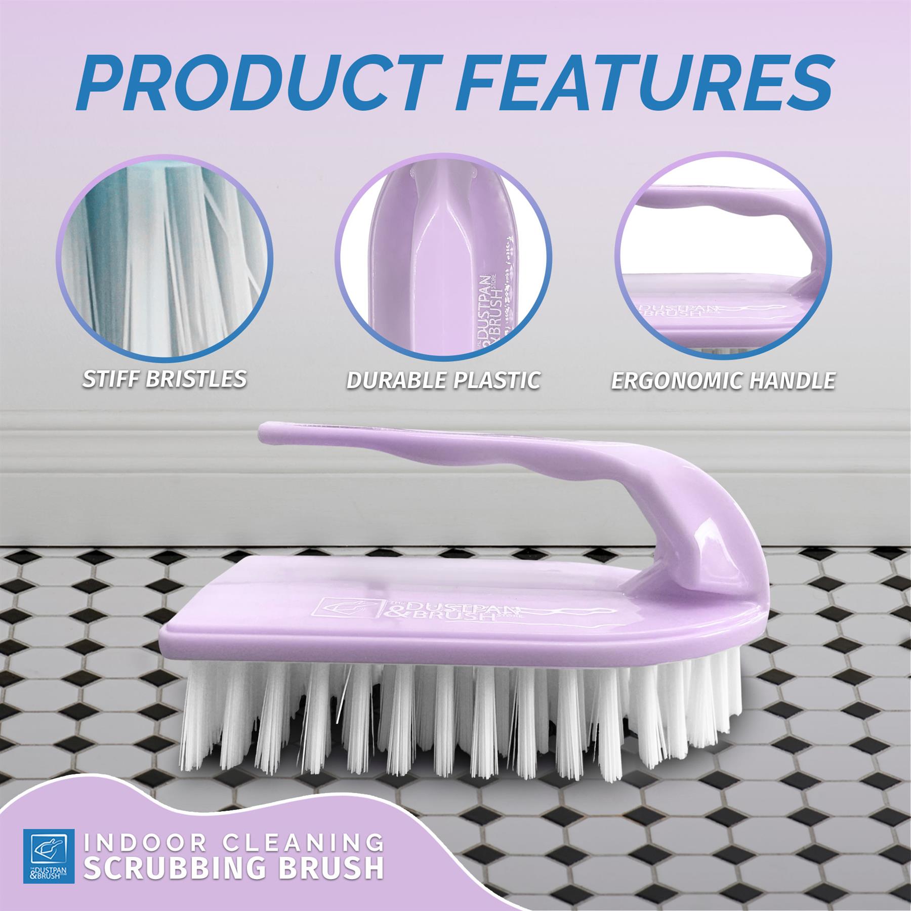 Lilac Iron Scrubbing Brush with Stiff Bristles