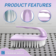 Lilac Iron Scrubbing Brush with Stiff Bristles
