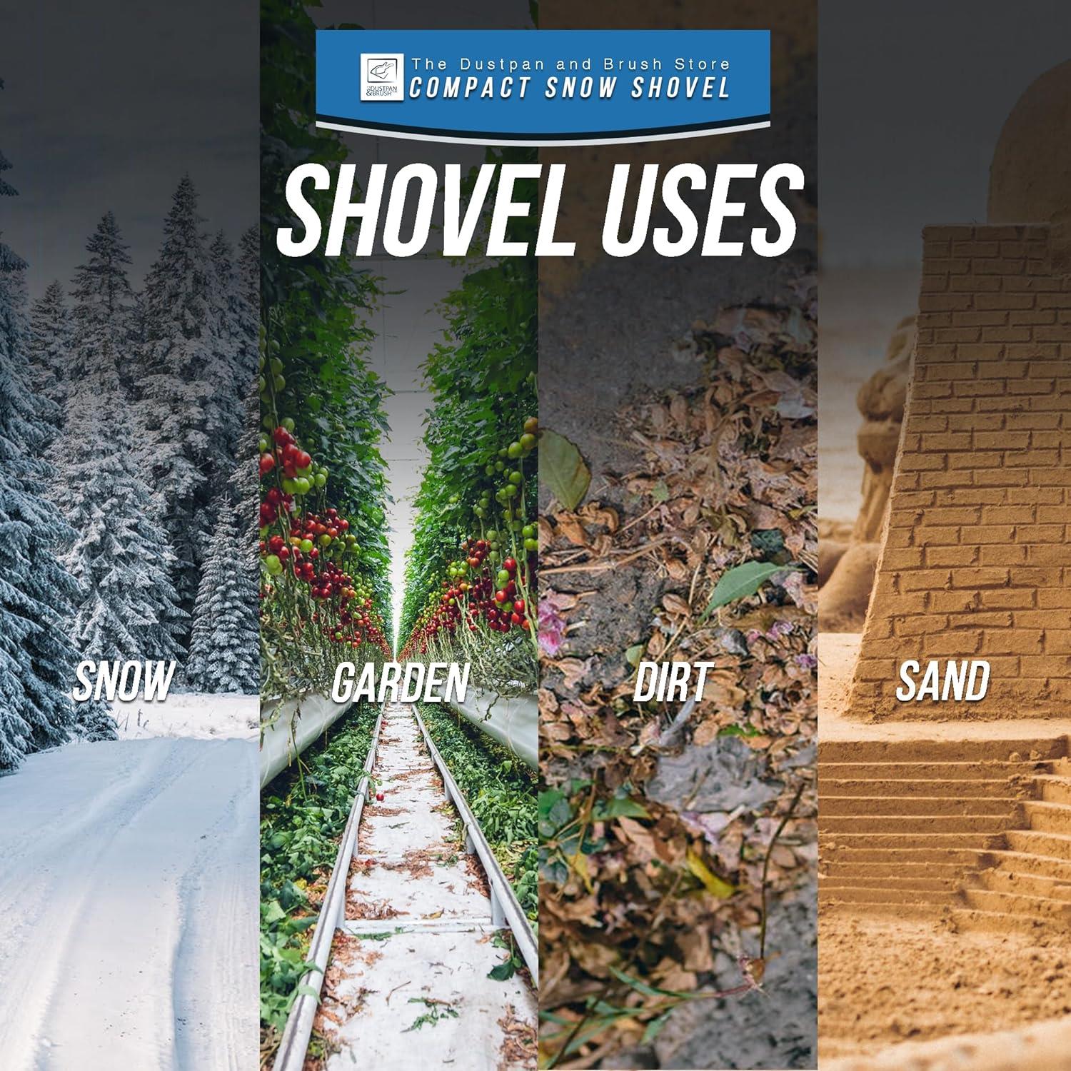 Compact Travel Snow Shovel with Steel Handle