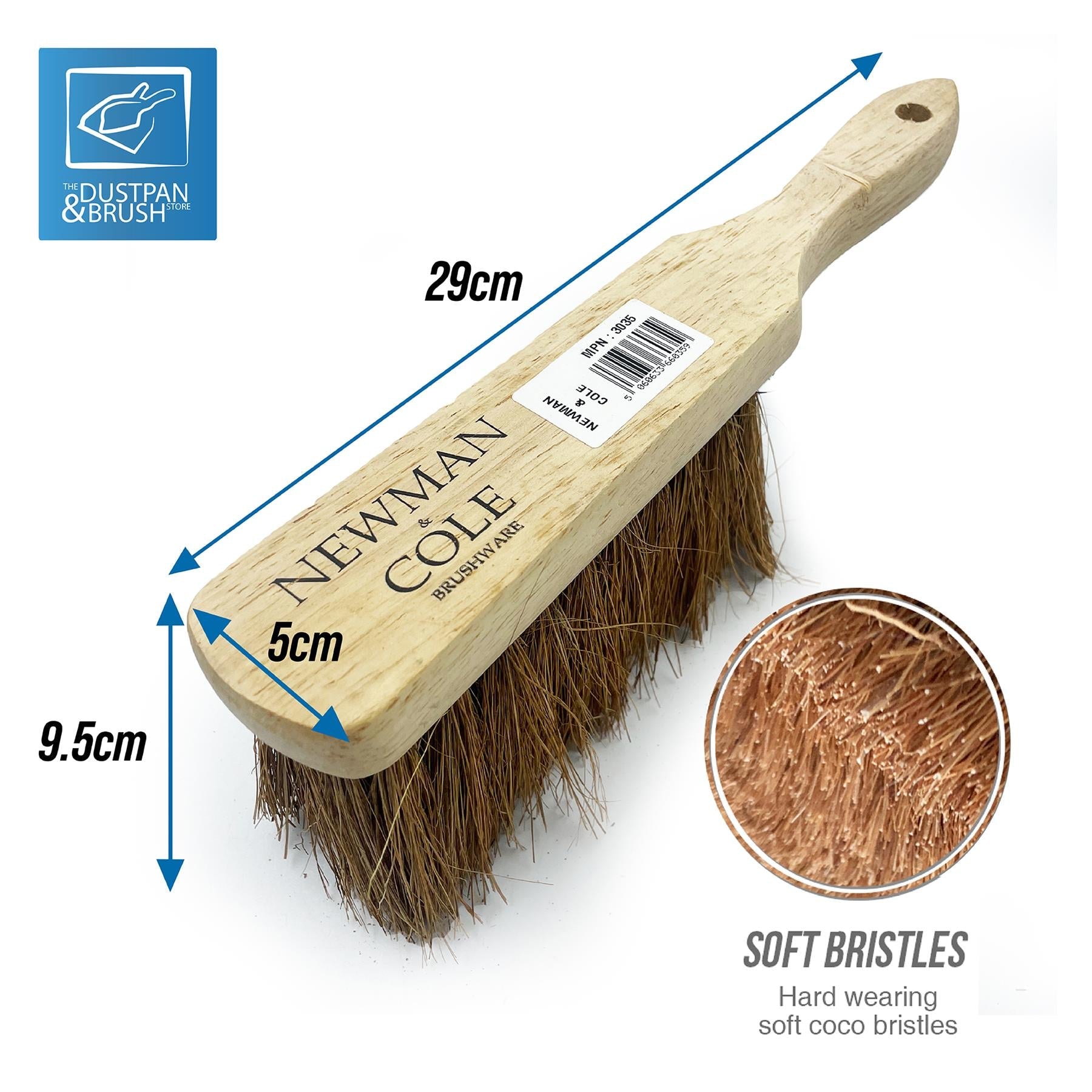 Newman and Cole Natural Soft Coco Wooden Hand Brush