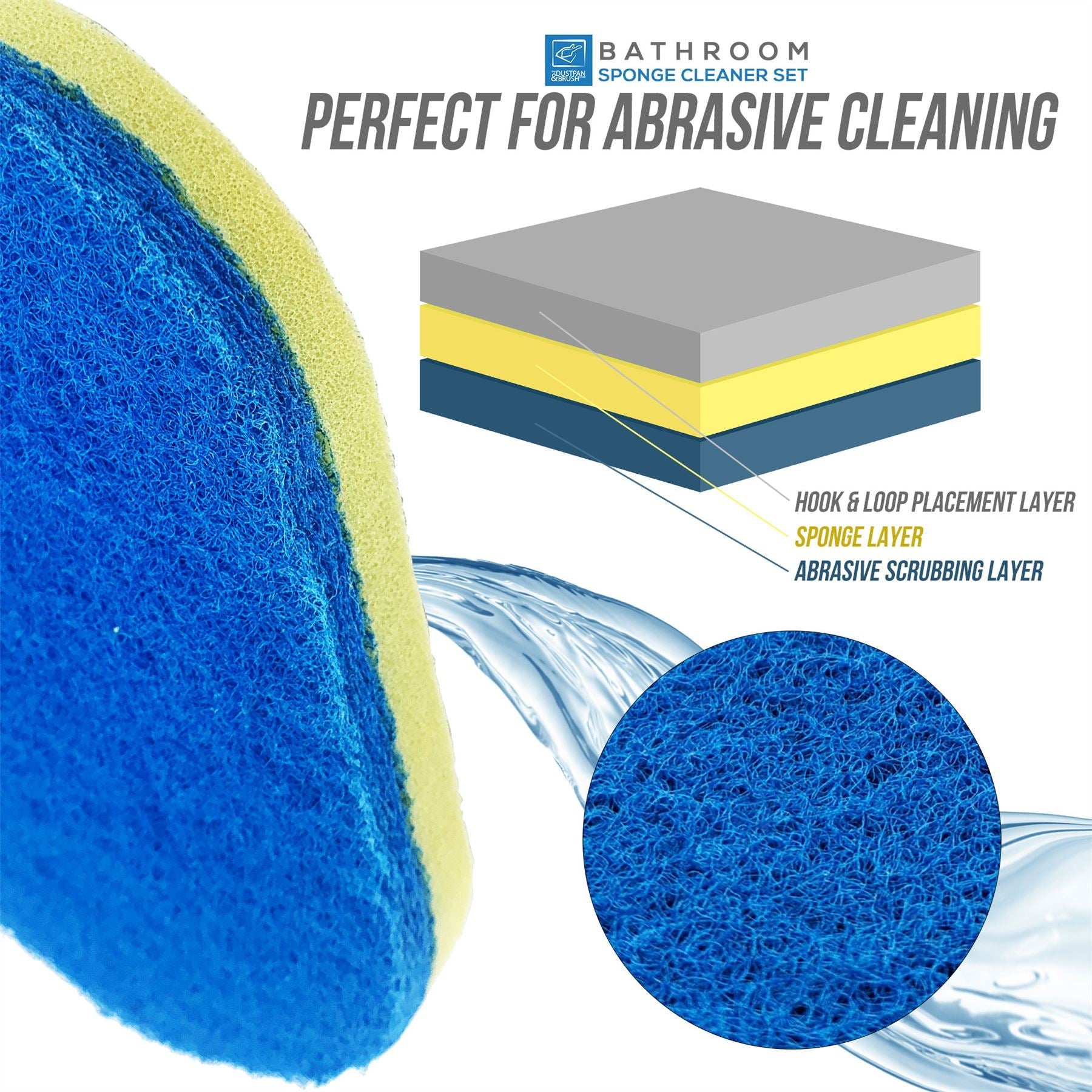 Easy Grip Cleaning Sponge with Removable Scrub Pads