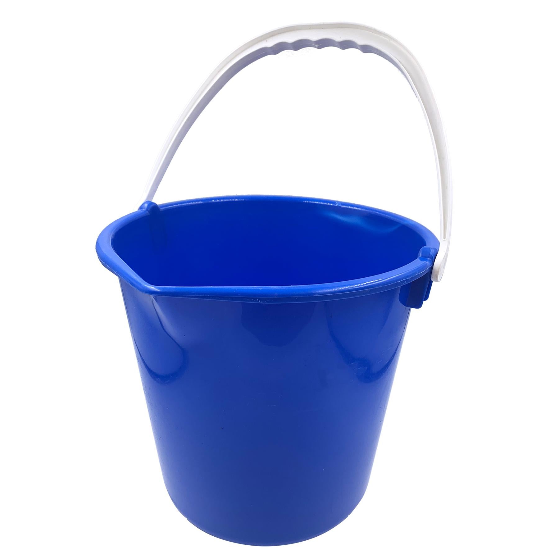 10L Plastic Cleaning Bucket - Blue, Green, Red, Yellow & Black