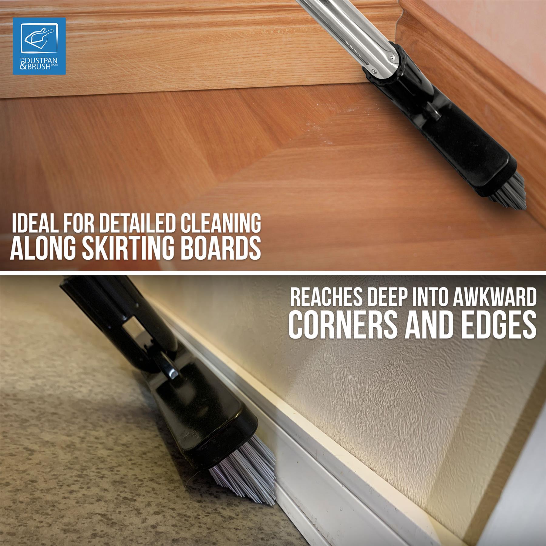 Angled Grout Floor Scrubbing Brush with Stainless Steel Handle