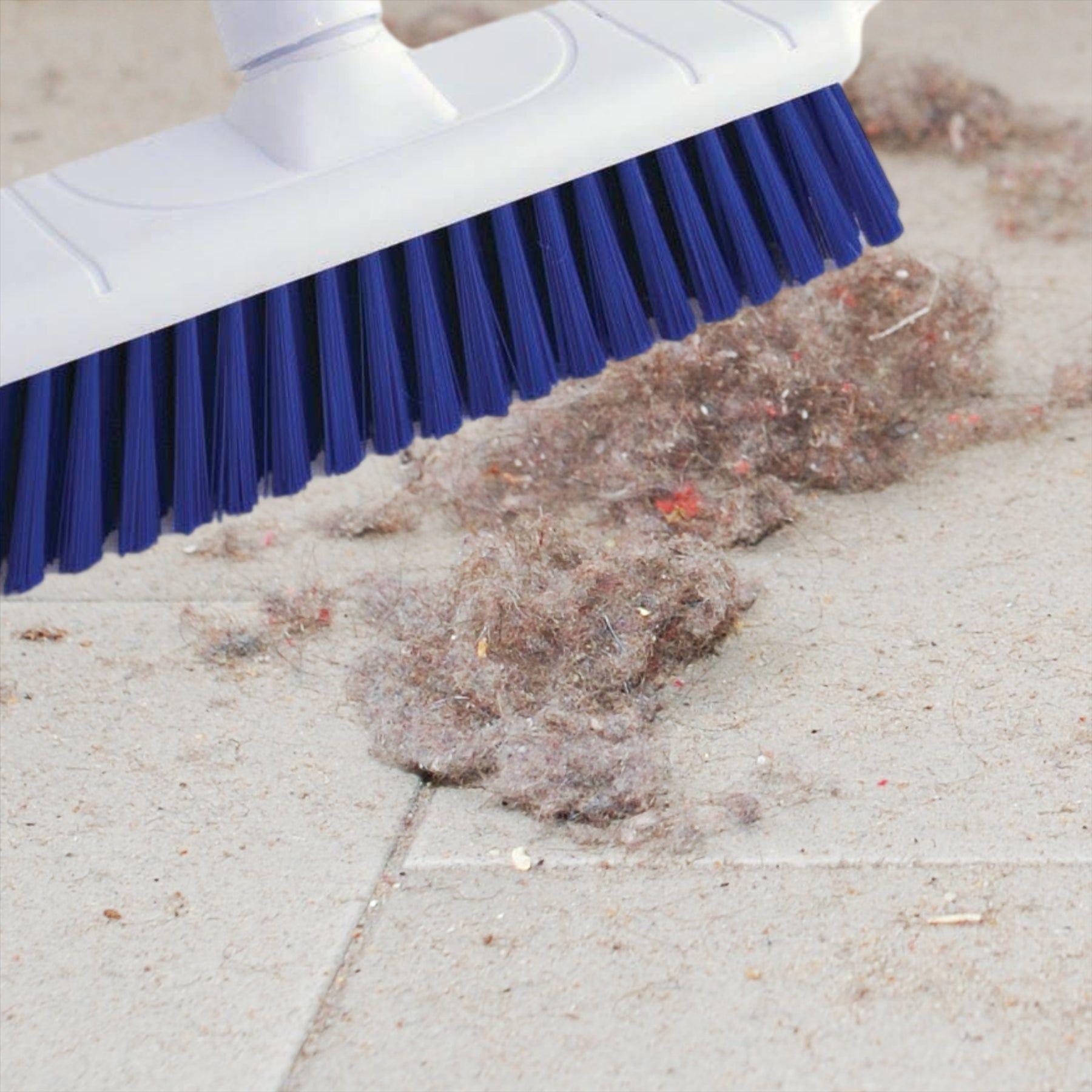 Blue 12" Soft Colour Coded Hygiene Broom with Aluminium Handle
