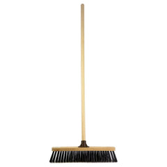 18" Newman & Cole Stiff PVC Broom with Plastic Socket & Wooden Handle