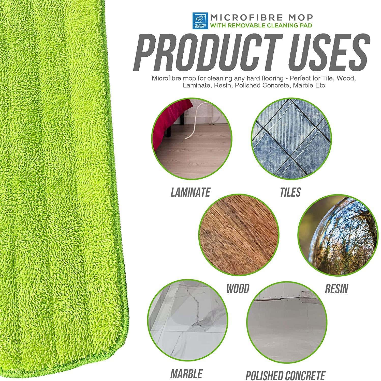 Microfibre Flat Mop for Laminate Wood & Hard Floors