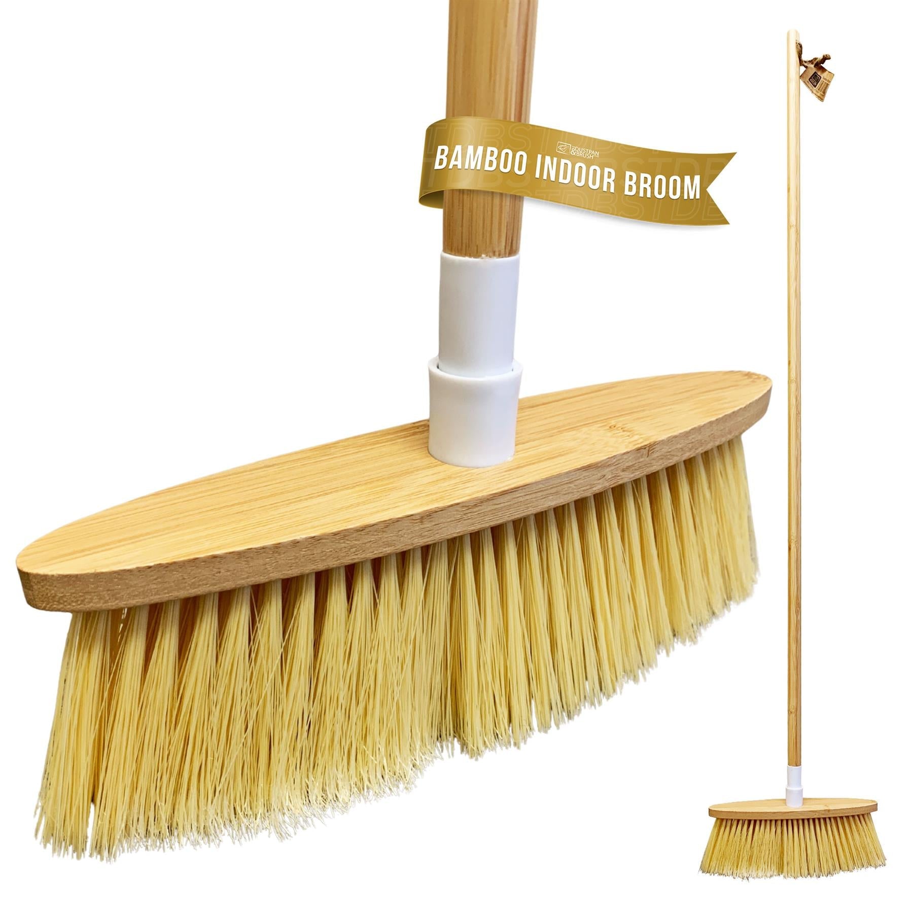 Bamboo Indoor Soft Broom for Hard Floors & Carpets