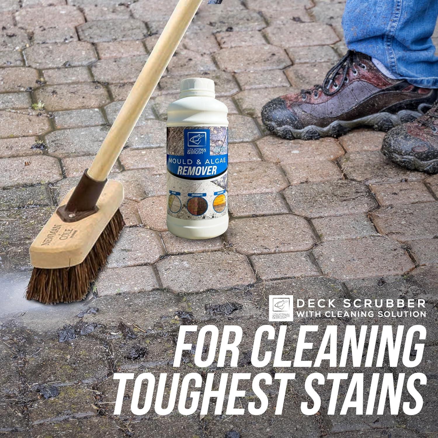 Patio Cleaning Set | Deck Brush & 1L Mould Remover Solution