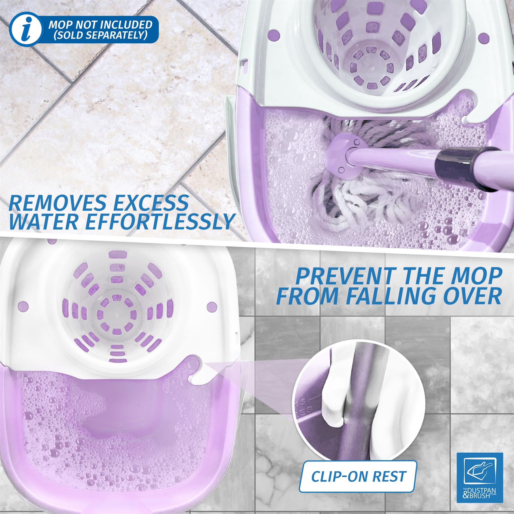 Lilac Mop Bucket with Wringer | 13L Cleaning Bucket