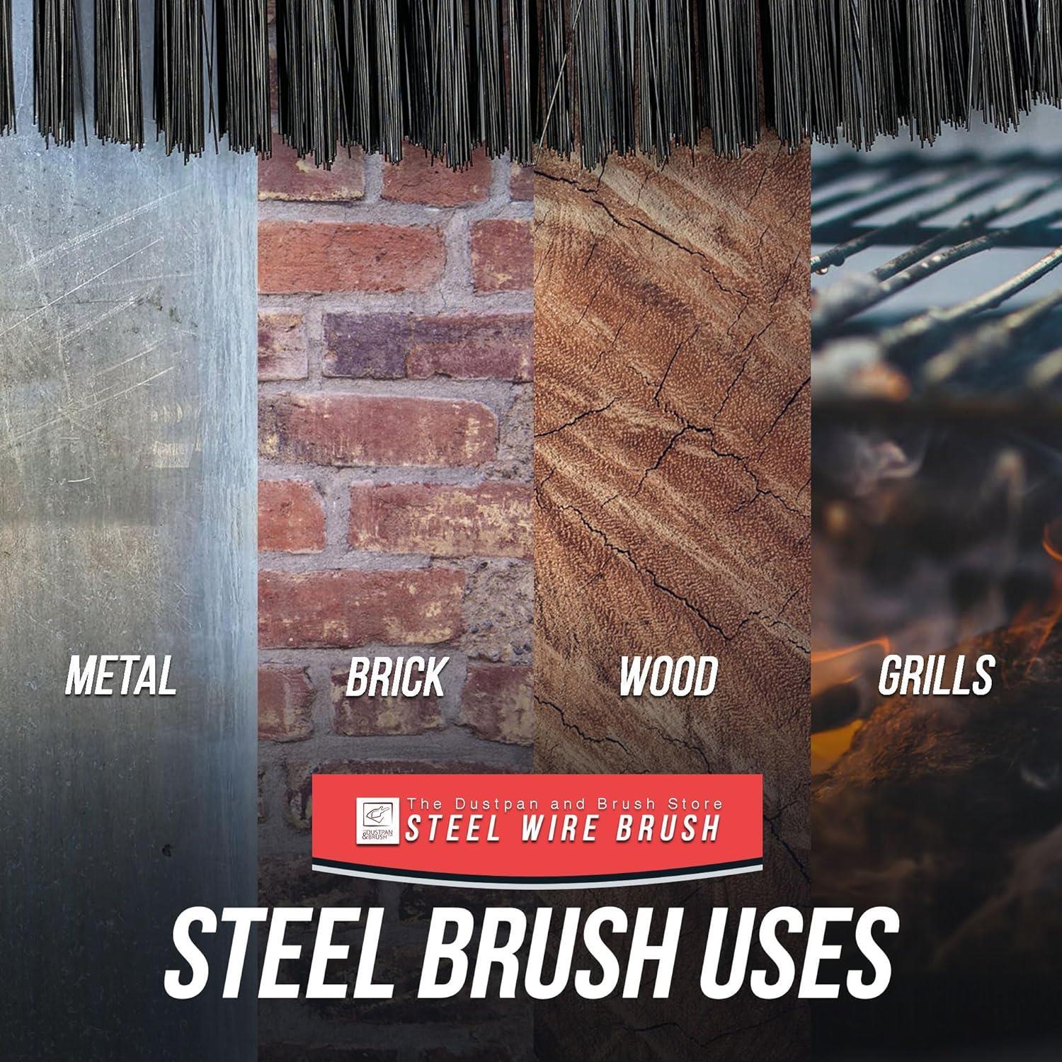 Heavy Duty Wire Brush with Scraper | Single, 3 & 12 Pack Options